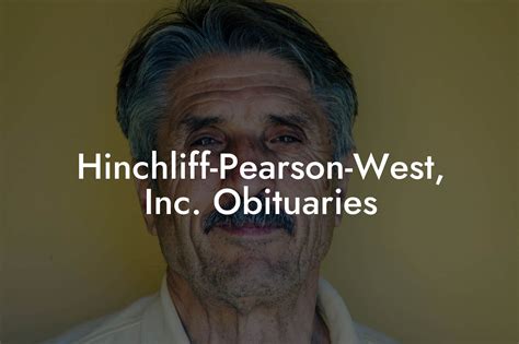 hinchliff pearson west obituaries